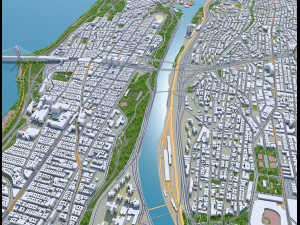 bronx city new york 30km 3D Model