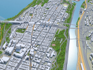 bronx city new york 30km 3D Model