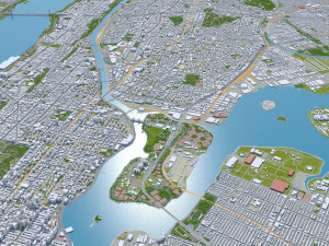 bronx city new york 30km 3D Model