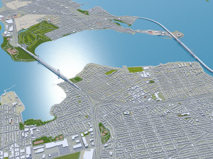 bronx city new york 30km 3D Model