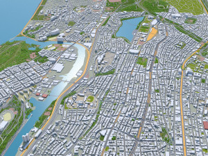 bronx city new york 30km 3D Model