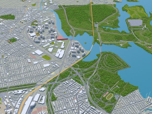 bronx city new york 30km 3D Model