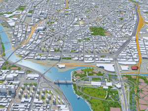 bronx city new york 30km 3D Model