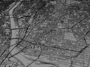 bronx city new york 30km 3D Model