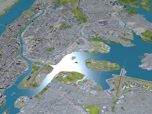 bronx city new york 30km 3D Model
