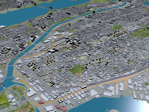 bronx city new york 30km 3D Model