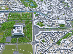 bucharest city romania 40km 3D Model