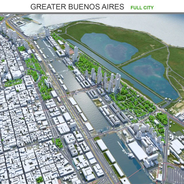 B&uuml;y&uuml;k Buenos şehri 100 km u&ccedil;uş ger&ccedil;ekleştiriyor 3D Model .c4d .max .obj .3ds .fbx .stl .blend 
