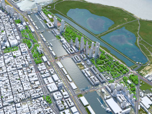 Greater Buenos city aires 100km 3D Model