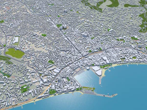 cannes city france 30km 3D Model