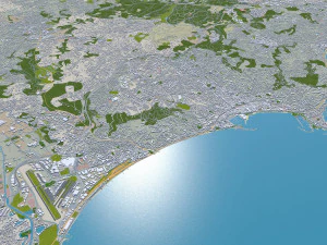 cannes city france 30km 3D Model