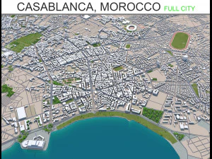 Casablanca Stadt Marokko 50 km 3D Modell