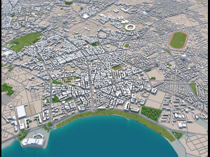 casablanca city morocco 50 km 3D Model