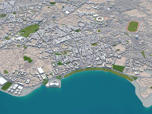 casablanca city morocco 50 km 3D Model