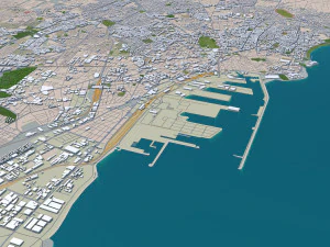 casablanca city morocco 50 km 3D Model