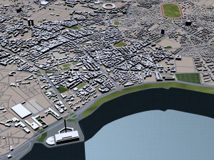 casablanca city morocco 50 km 3D Model
