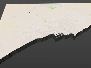casablanca city morocco 50 km 3D Model