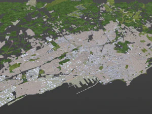 casablanca city morocco 50 km 3D Model