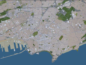 casablanca city morocco 50 km 3D Model