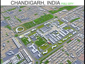 chandigarh city india 20km 3D Model