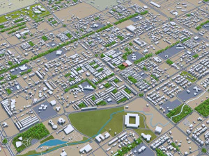 印度昌迪加尔市 20公里 3D 模型