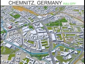 chemnitz city germany 40km 3Dモデル