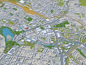 chemnitz city germany 40km 3D Model
