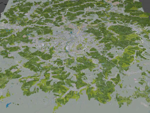 chemnitz city germany 40km 3D Model
