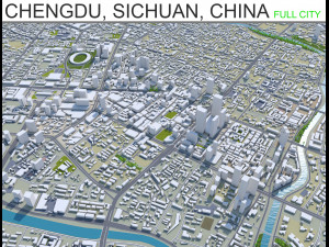 chengdu city sichuan china 200km 3D Model