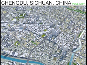 cidade de chengdu sichuan china 200 km Modelo 3D