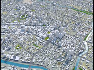 chengdu city sichuan china 200km 3D Model