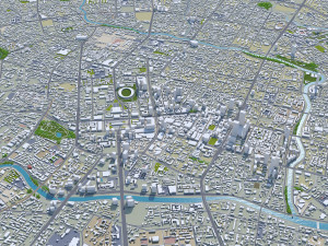 chengdu city sichuan china 200km 3D Model