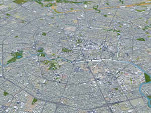 chengdu city sichuan china 200km 3D Model
