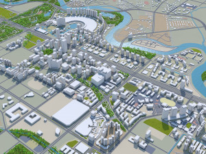 chengdu city sichuan china 200km 3D Model