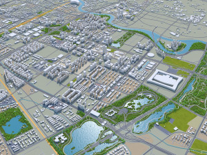chengdu city sichuan china 200km 3D Model