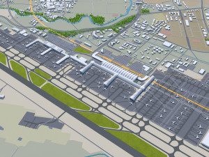 chengdu city sichuan china 200km 3D Model