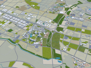 chengdu city sichuan china 200km 3D Model