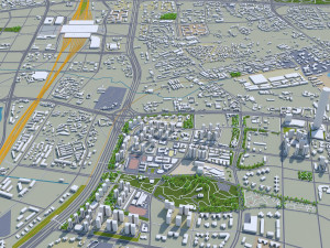 chengdu city sichuan china 200km 3D Model