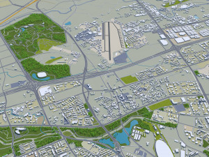 chengdu city sichuan china 200km 3D Model