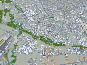 chengdu city sichuan china 200km 3D Model