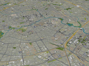 chengdu city sichuan china 200km 3D Model