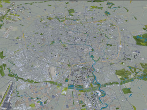 chengdu city sichuan china 200km 3D Model