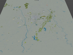 chengdu city sichuan china 200km 3D Model