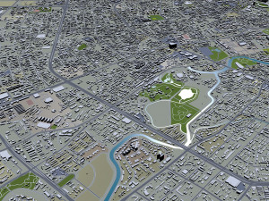 chengdu city sichuan china 200km 3D Model