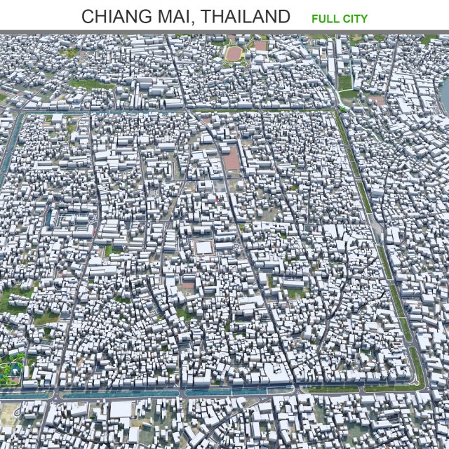 Chiang mai city thailand 40km Modelo 3D .c4d .max .obj .3ds .fbx .stl .blend 