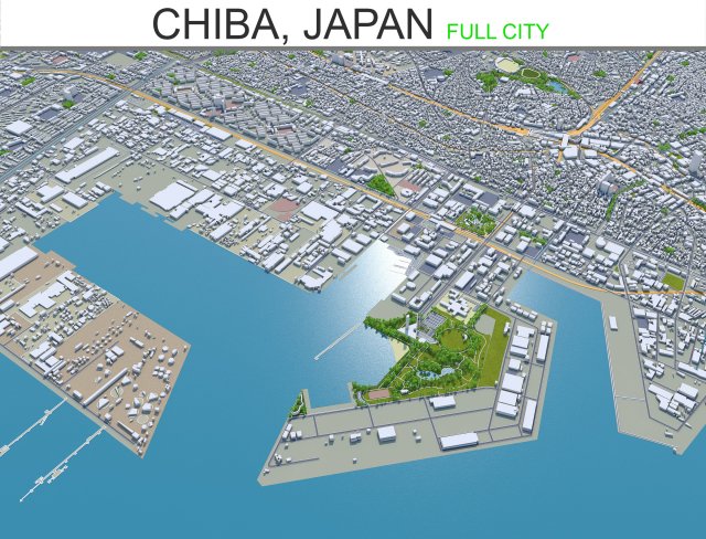 chiba city japan 40km Model 3D .c4d .max .obj .3ds .fbx .stl .blend 