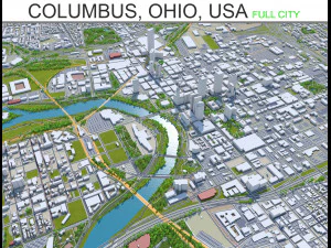 ciudad de col&oacute;n col&oacute;n oh estados unidos 60 km Modelo 3D