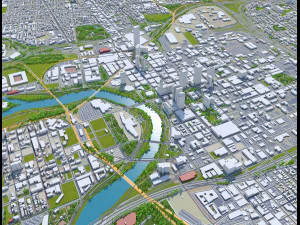 columbus city columbus oh usa 60km 3D Model