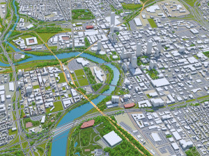columbus city columbus oh usa 60km Modelo 3D