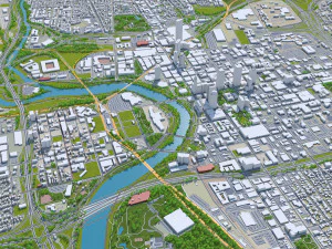 columbus city columbus oh usa 60km 3D Model